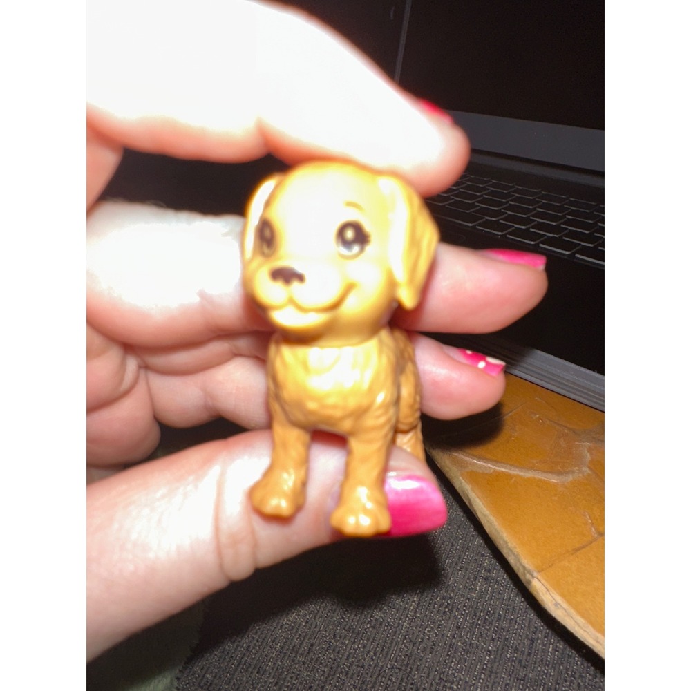 Vintage Barbie Puppy Dog Figurines Set of 2 Golden Retriever Lab Plastic Pets - Picture 6 of 7